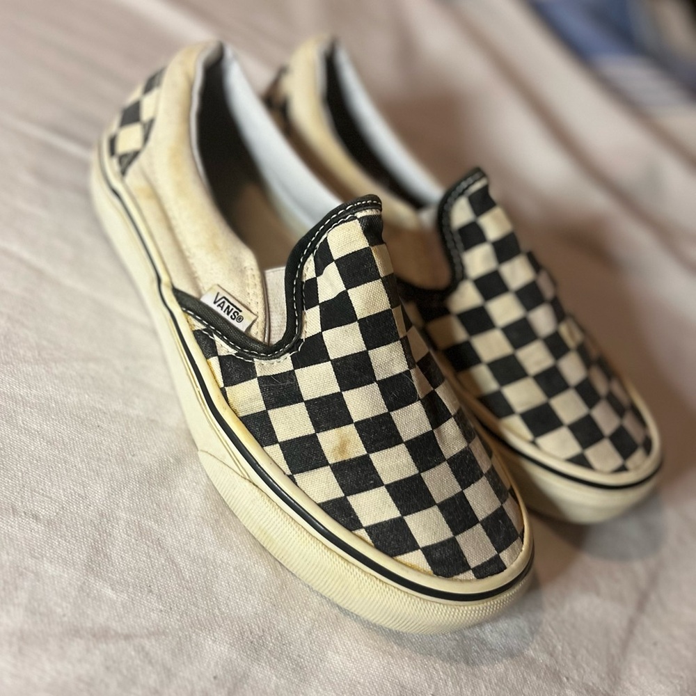 2 for $30 Vans Classic Slip-Ons, Checkered - Women’s Size 5.